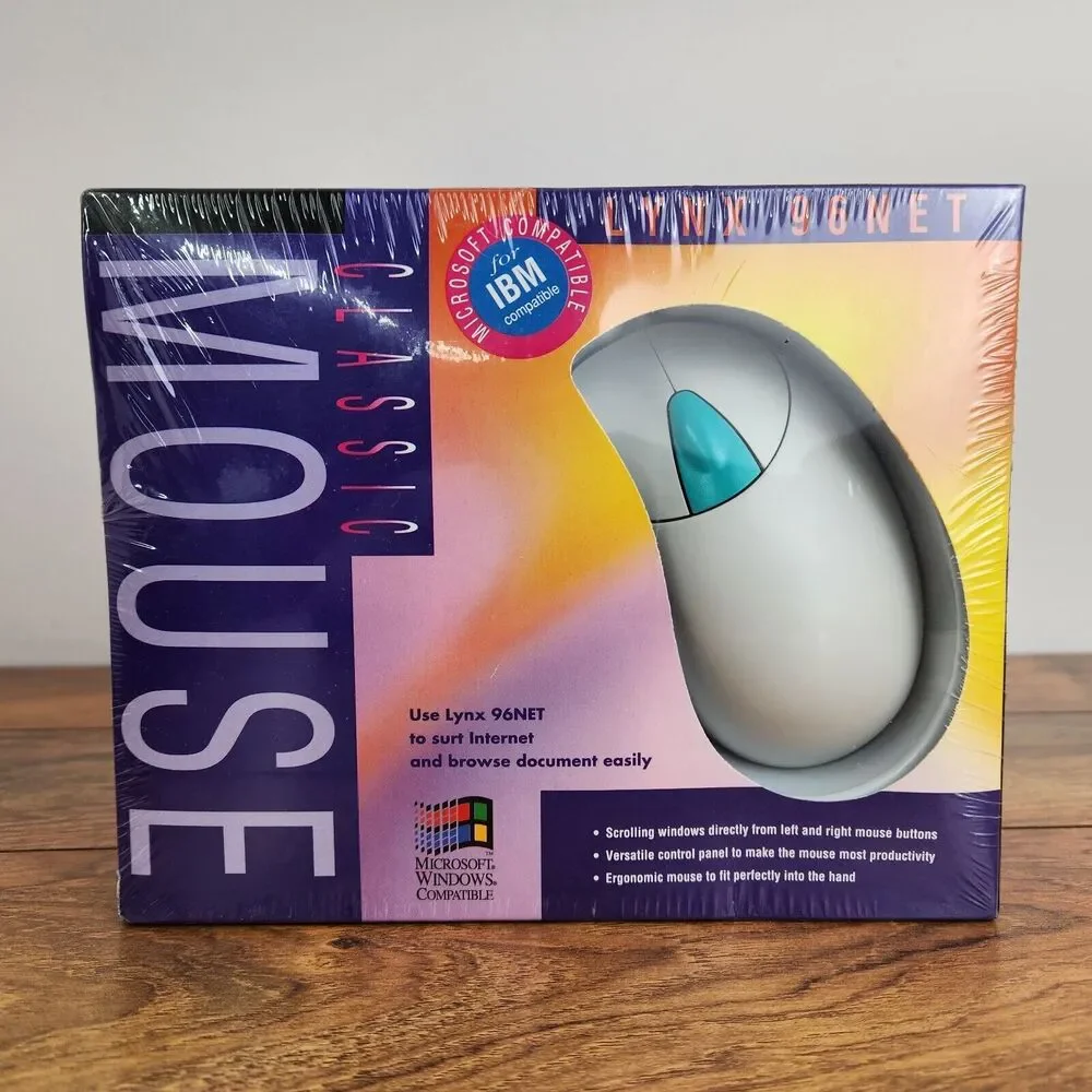 Qtronix Classic Mouse Lynx 96NET PS/2 Mouse IBM Windows NEW in Sealed Packaging